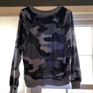 Blue camo detail sweatshirt